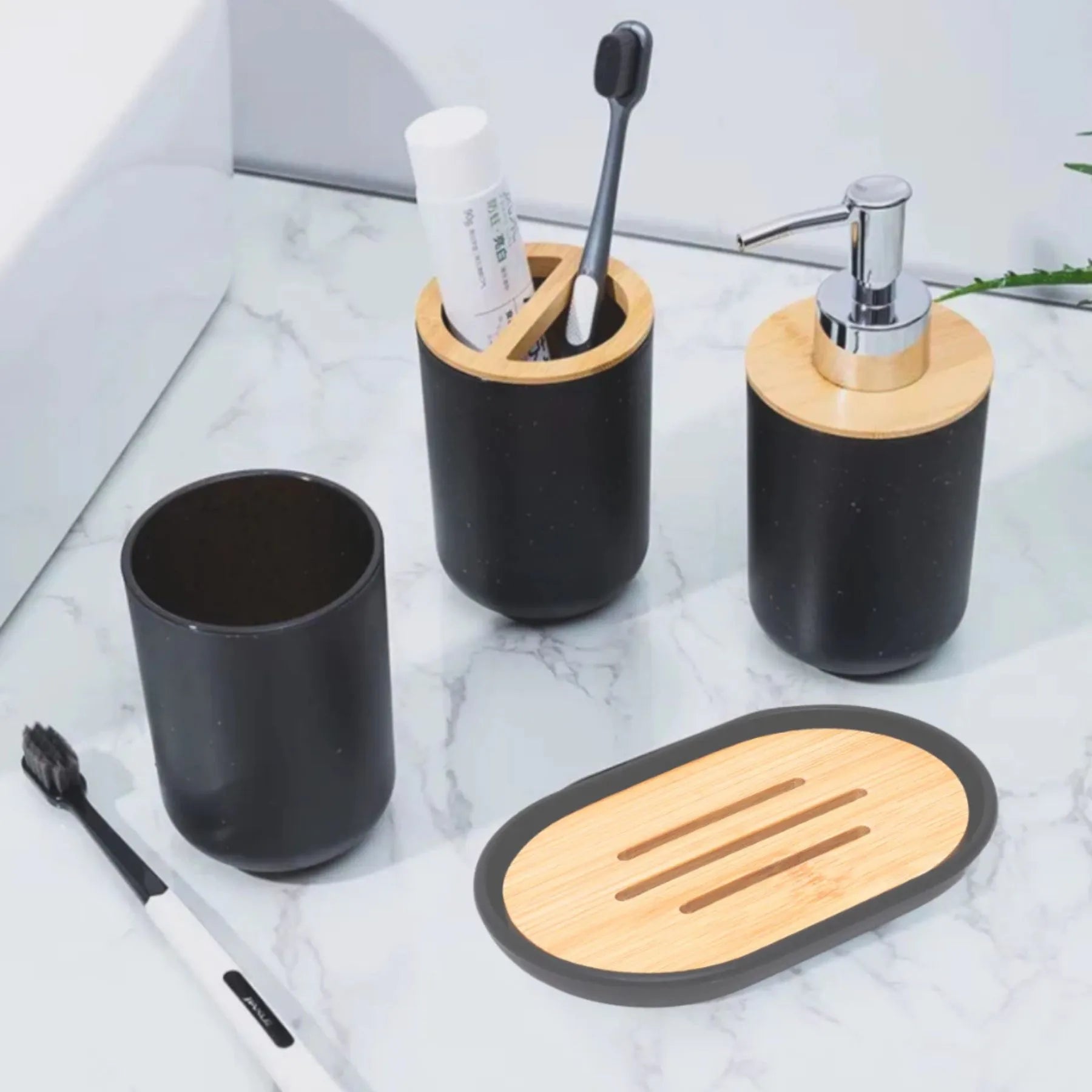 Dispenser Saboneteira e Copo de Banheiro - Kit Acessórios para Banheiro