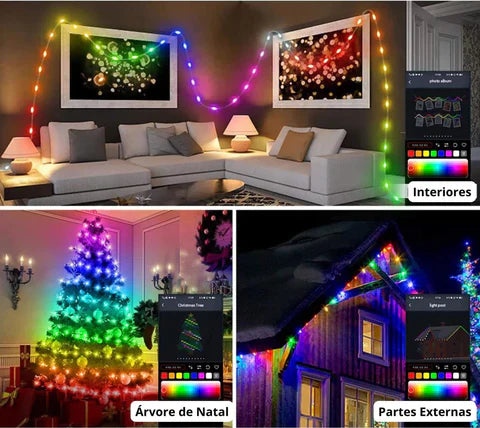 Pisca Pisca de Natal em Fita Led com Controle via Bluetooth