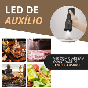 Moedor e Triturador de Temperos Elétrico para Sal e Pimenta