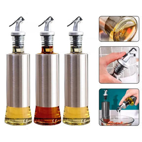 Galheteiro de Vidro com Aço Inox para Mesa