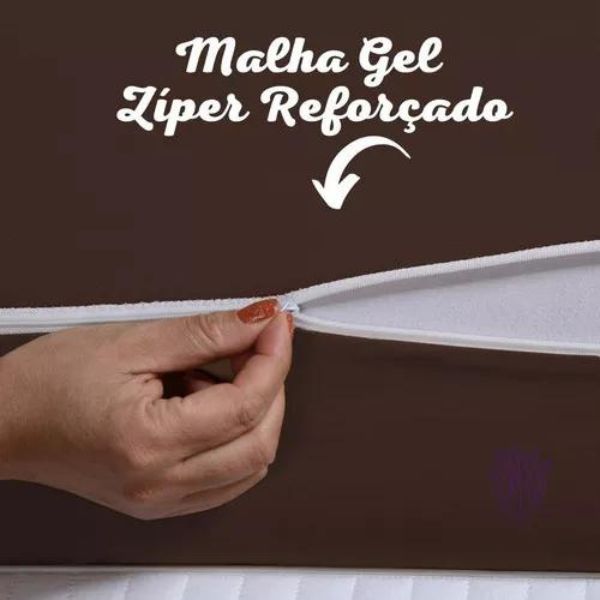 Capa Protetor de Colchão Casal em Malha Gel com Zíper