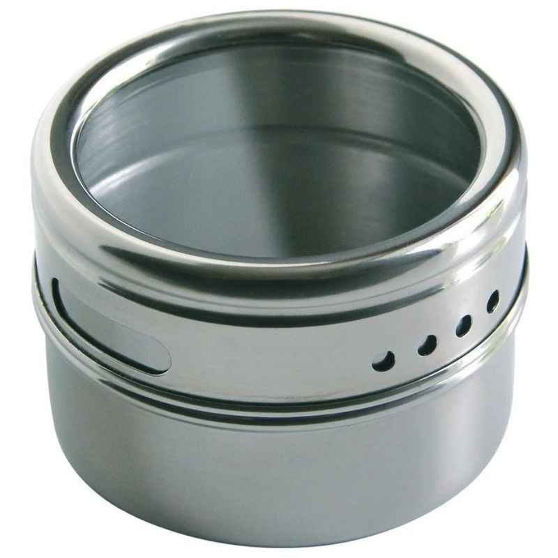 Porta Temperos e Condimentos em Inox - 6 Potes Magnéticos