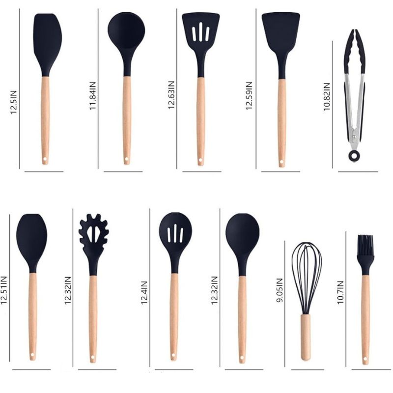 Kit de Utensílios de Cozinha em Silicone - Jogo de 19 Utensílios