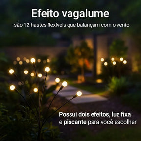 Luz de Led com Energia Solar com Efeito de Vagulumes