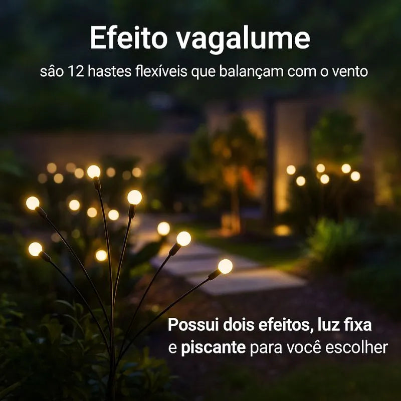 Luz de Led com Energia Solar com Efeito de Vagulumes
