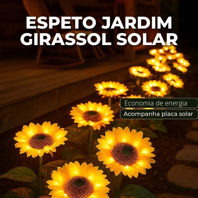 Luz Solar de Natal em Girassol com 3 Flores