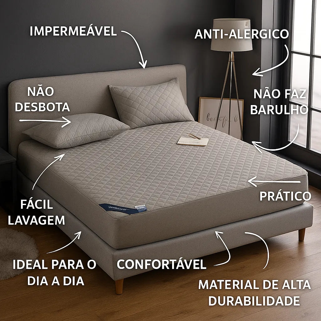 Capa de Colchão Impermeável e Antialérgico com Elástico