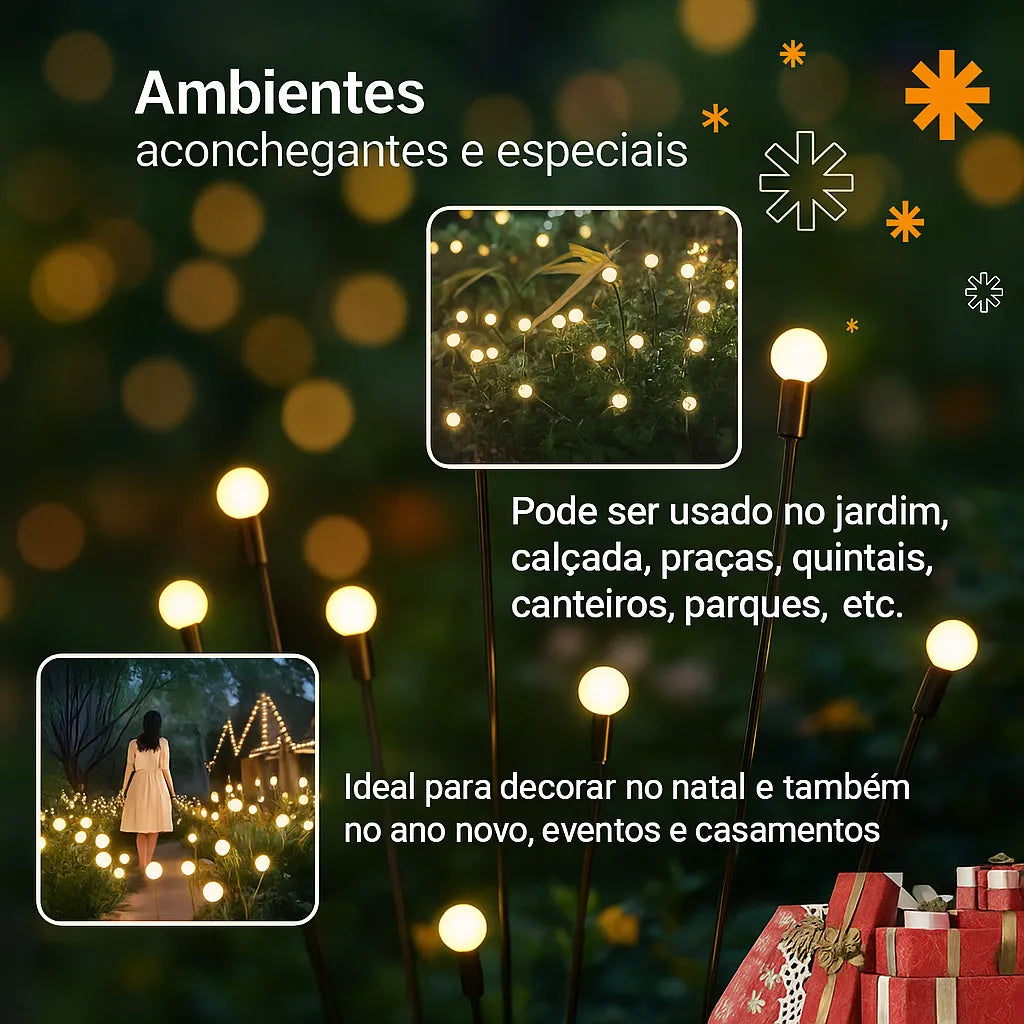 Luz de Led com Energia Solar com Efeito de Vagulumes