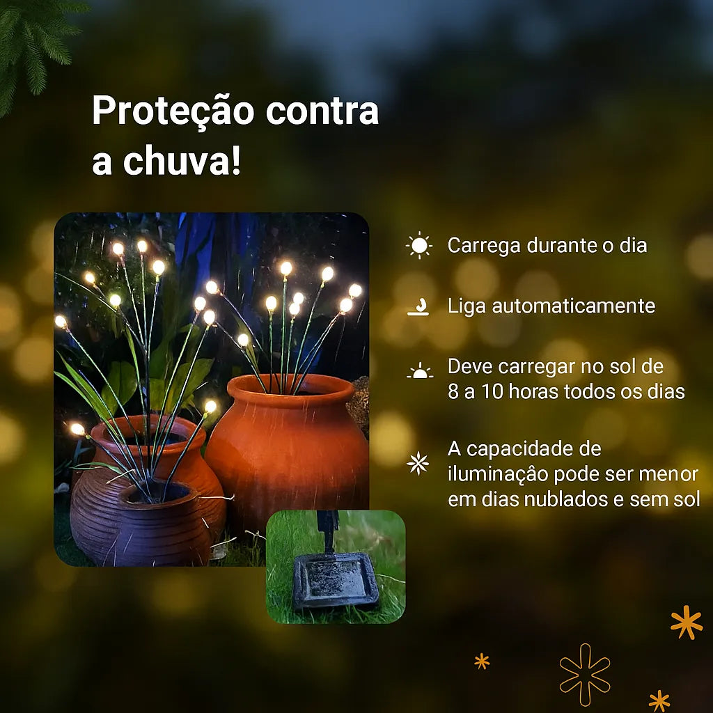 Luz de Led com Energia Solar com Efeito de Vagulumes