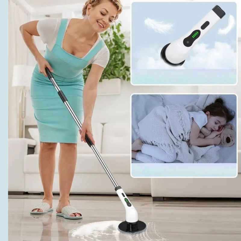 Escova Elétrica de Limpeza Giratória e Ajustável - 7 em 1