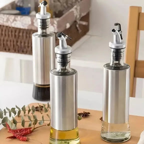 Galheteiro de Vidro com Aço Inox para Mesa