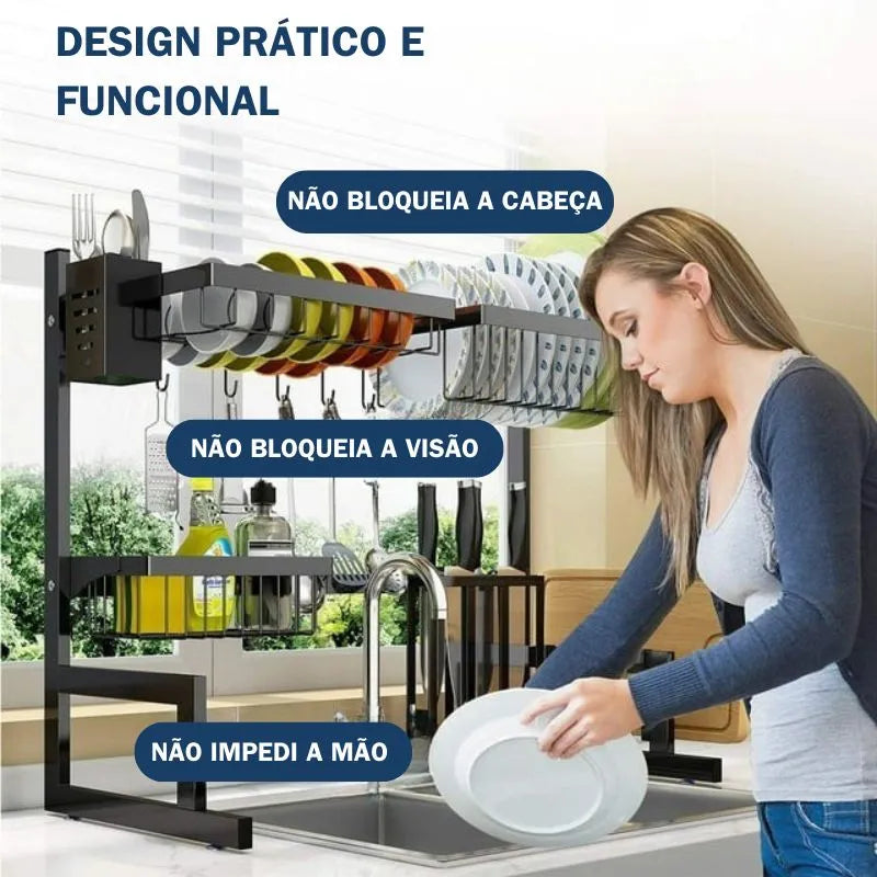 Escorredor de Louça Suspenso em Aço Inox