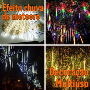 Pisca Pisca de Cascata em Meteoro para Natal - Kit 8 Tubos
