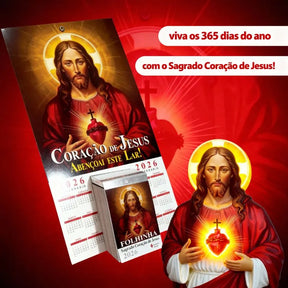 Calendário - Folhinha Sagrado Coração De Jesus 2026 Com Bloco Diário de Oração e Reflexões