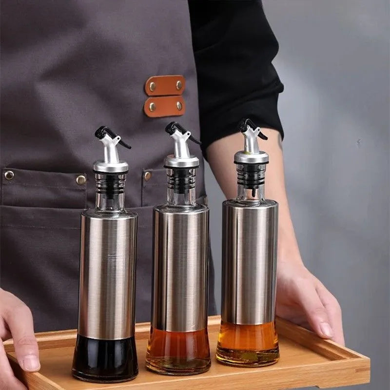 Galheteiro de Vidro com Aço Inox para Mesa