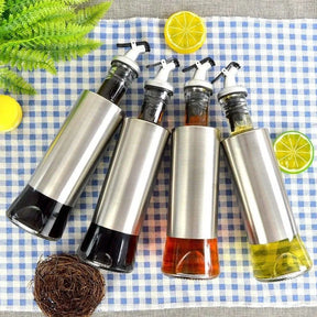 Galheteiro de Vidro com Aço Inox para Mesa