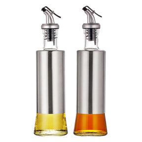 Galheteiro de Vidro com Aço Inox para Mesa