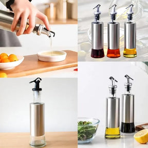 Galheteiro de Vidro com Aço Inox para Mesa