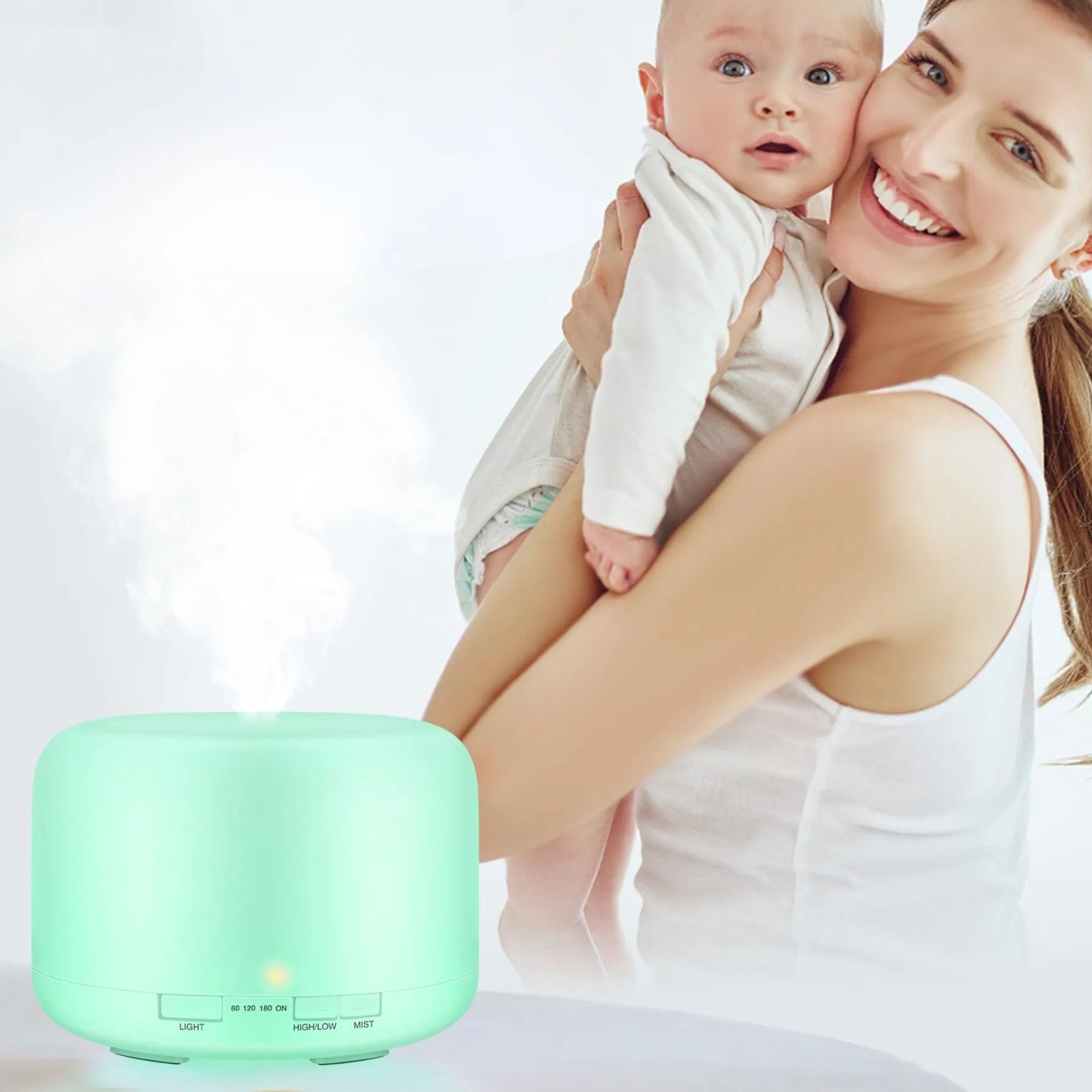 Umidificador e Difusor de Ar com Luminária