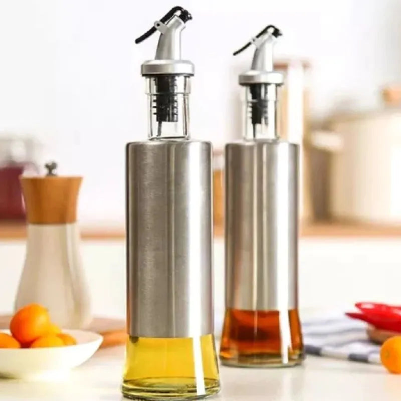 Galheteiro de Vidro com Aço Inox para Mesa