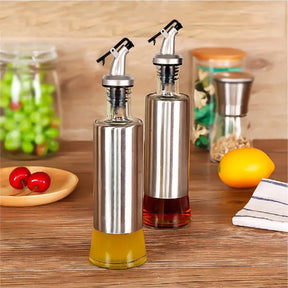 Galheteiro de Vidro com Aço Inox para Mesa