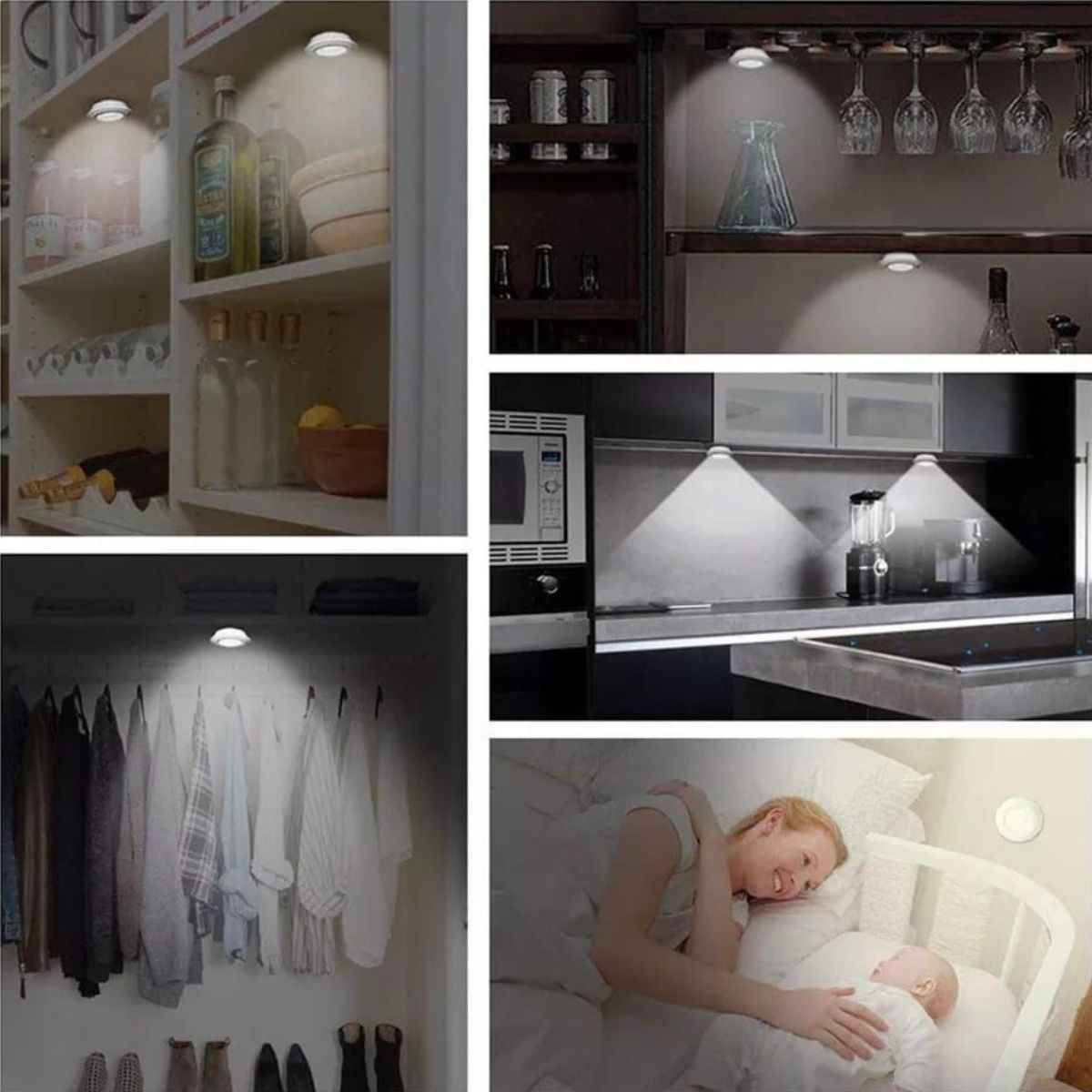 Luminária de Led com Controle Remoto Sem Fio - Kit 3 Lâmpadas