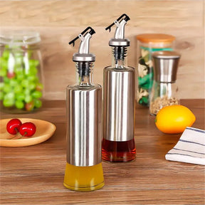 Galheteiro de Vidro com Aço Inox para Mesa