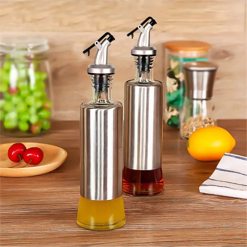 Galheteiro de Vidro com Aço Inox para Mesa