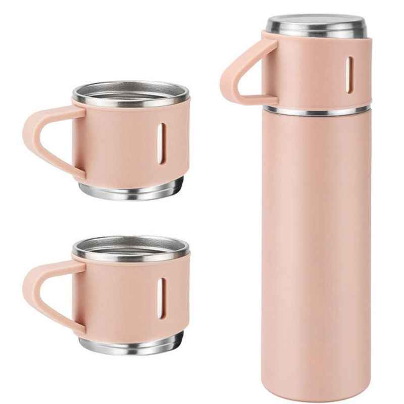 Garrafa Térmica em Aço Inoxidável com 3 Canecas