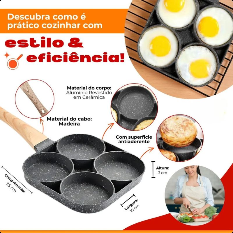 Frigideira Antiaderente de Cerâmica 4 em 1