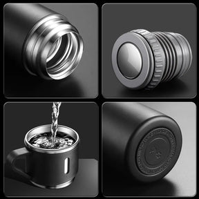 Garrafa Térmica em Aço Inoxidável com 3 Canecas