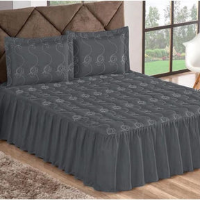 Colcha Bordada para Cama Casal - Kit 3 Peças
