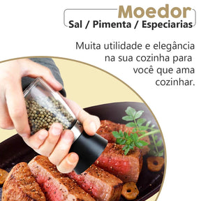 Moedor e Triturador de Pimenta e Sal - Kit Com 2 Unidades