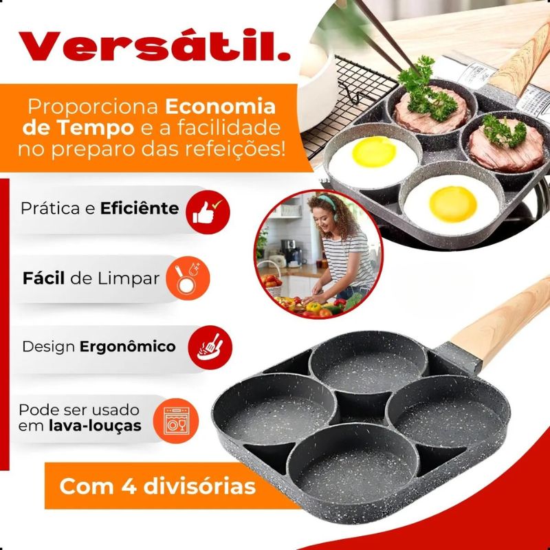 Frigideira Antiaderente de Cerâmica 4 em 1