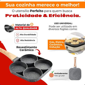 Frigideira Antiaderente de Cerâmica 4 em 1