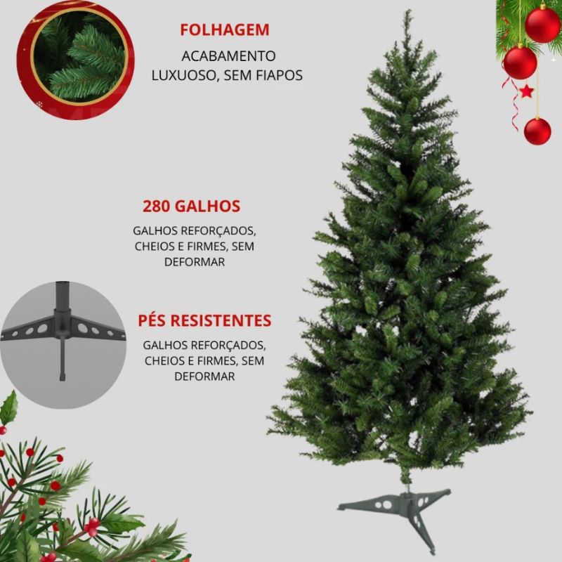 Arvore de Natal Tradicional de Pinheiro Verde
