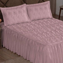 Colcha Bordada para Cama Casal - Kit 3 Peças