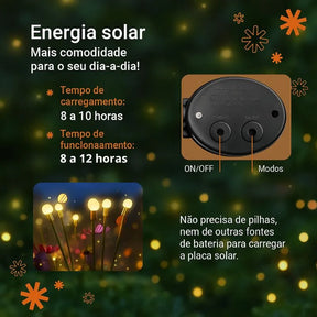Luz de Led com Energia Solar com Efeito de Vagulumes