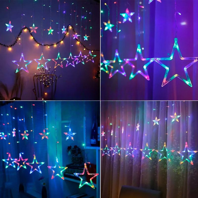 Pisca Pisca em Cascata de Estrela - 8 Funções