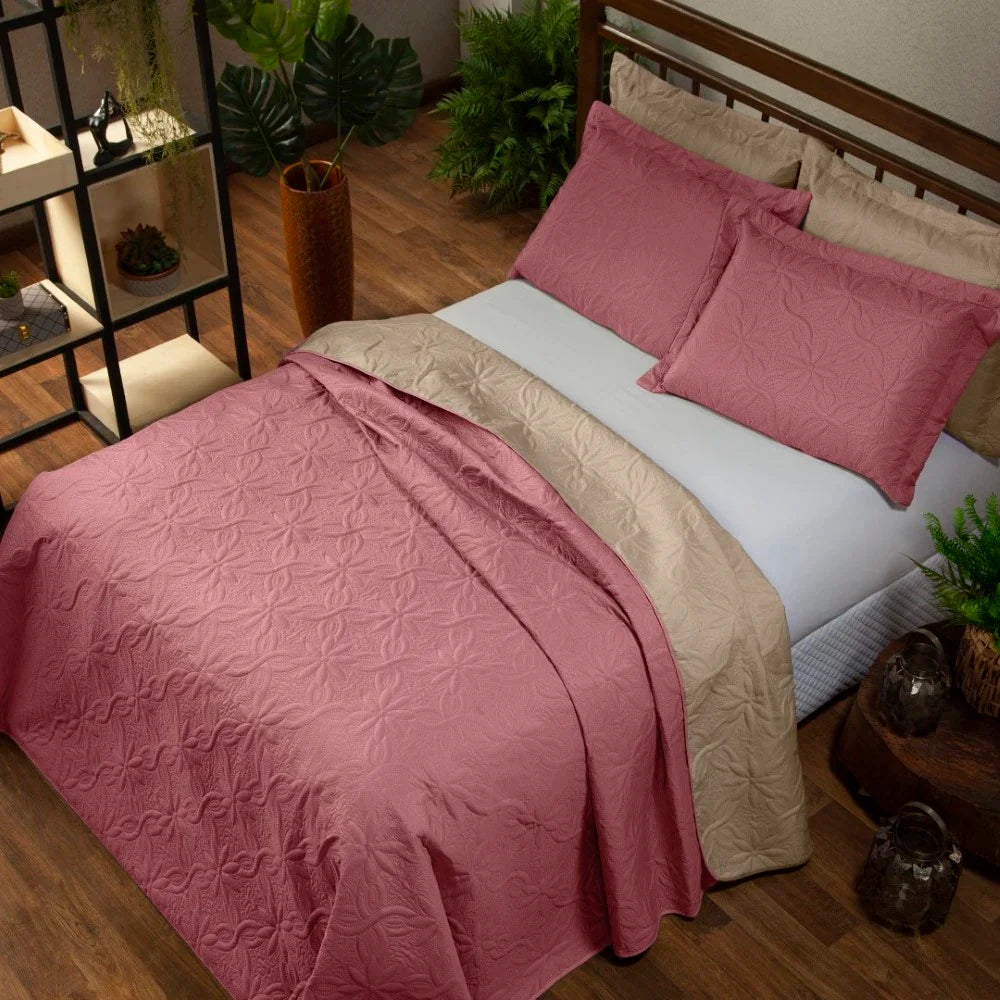 Cobre Leito Bordado para Cama - Kit 3 Peças