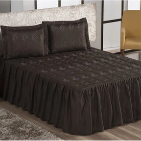 Colcha Bordada para Cama Casal - Kit 3 Peças