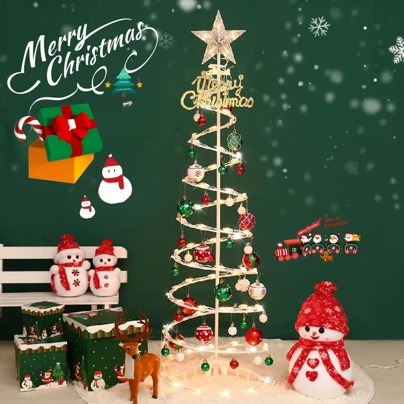 Árvore de Natal Espiral Led 1.8m com Enfeites