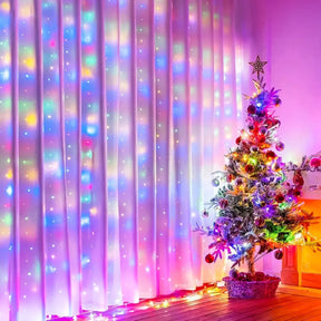 Luz de Cortina Led para Decoração para Natal - 8 Modos de Iluminação