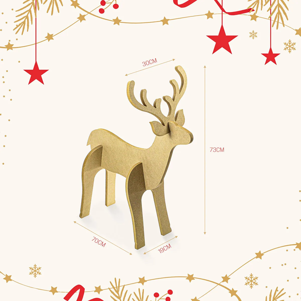 Rena e Treno de Decoração para Natal