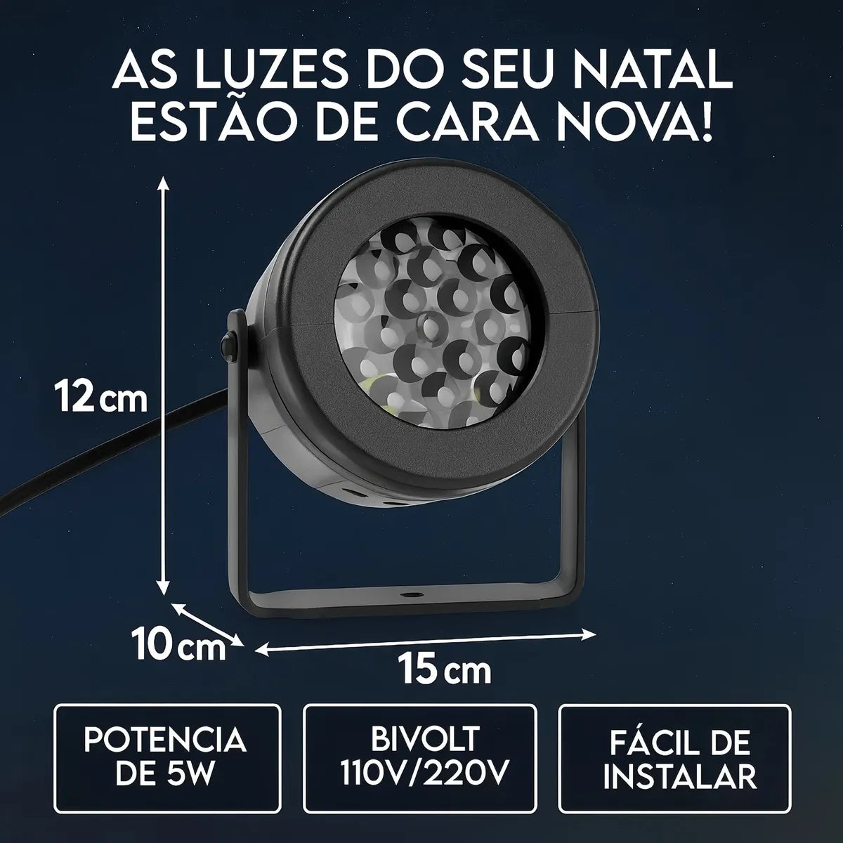 Projetor Natalino Led Desenhos - 16 Padrões