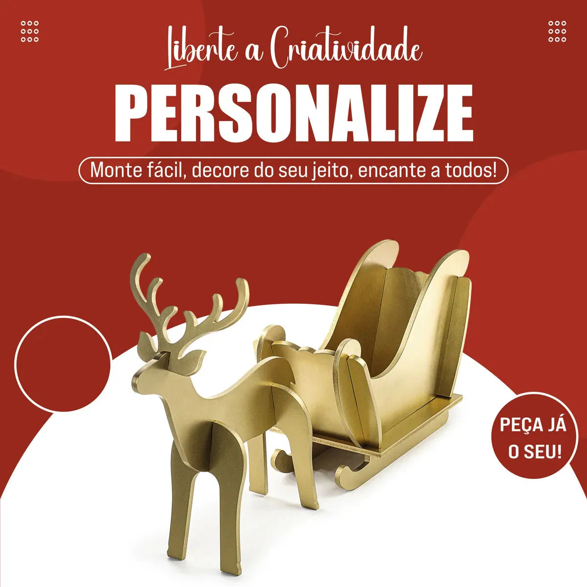 Rena e Treno de Decoração para Natal