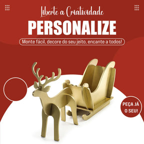 Rena e Treno de Decoração para Natal