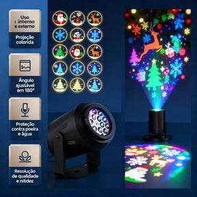 Projetor Natalino Led Desenhos - 16 Padrões