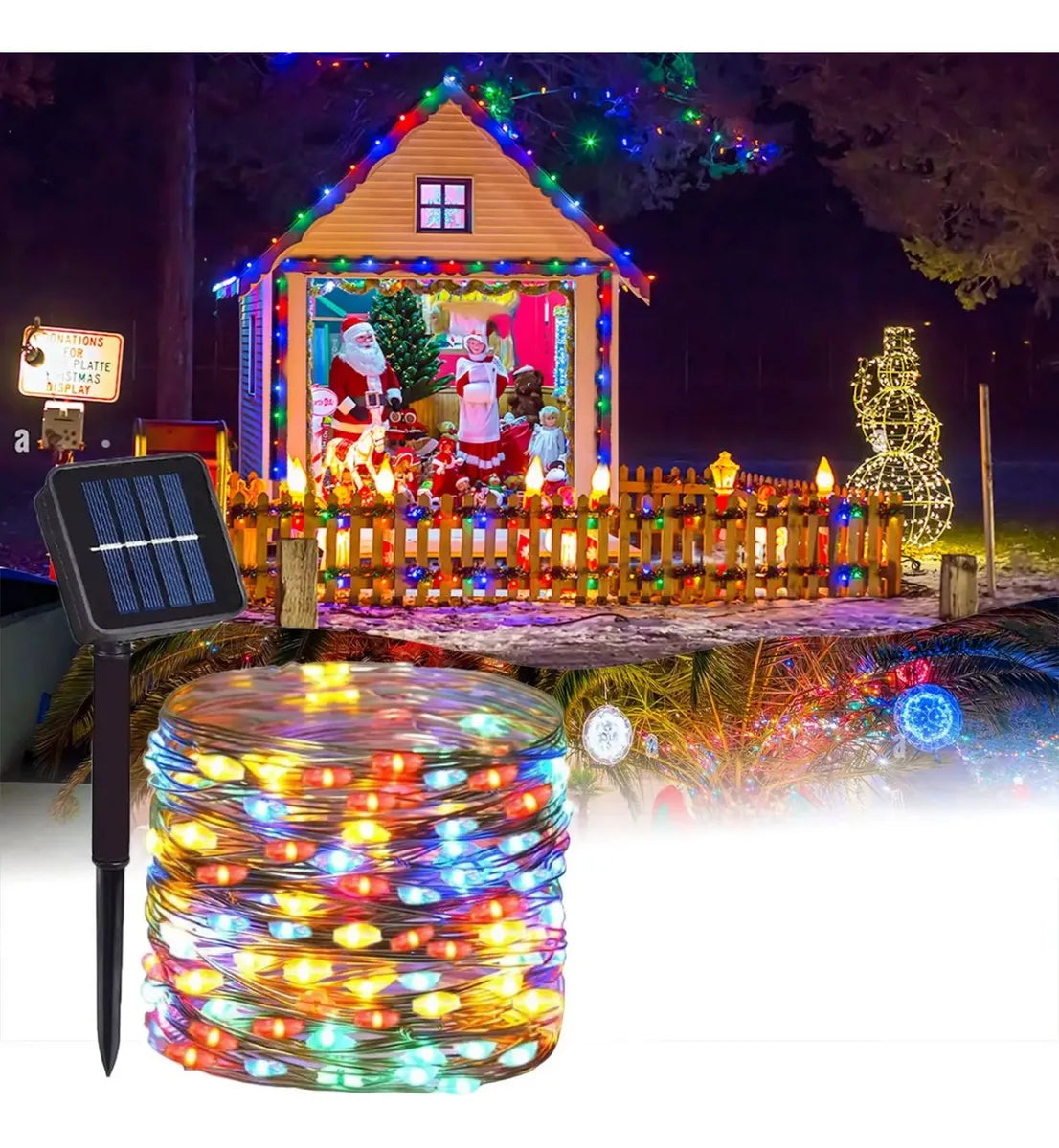 Fio de Fada em Corda com Energia Solar - Pisca Pisca