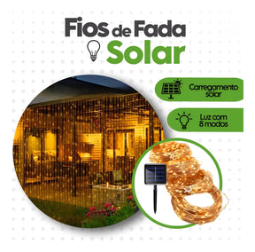 Fio de Fada em Corda com Energia Solar - Pisca Pisca
